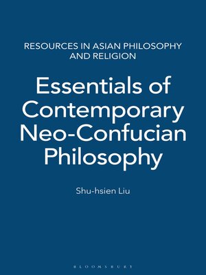 cover image of Essentials of Contemporary Neo-Confucian Philosophy